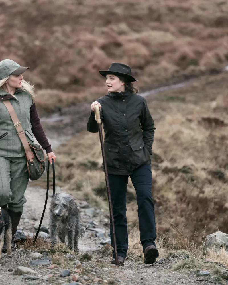 Hoggs Of Fife Caledonia Ladies Wax Jacket - Antique Olive-4