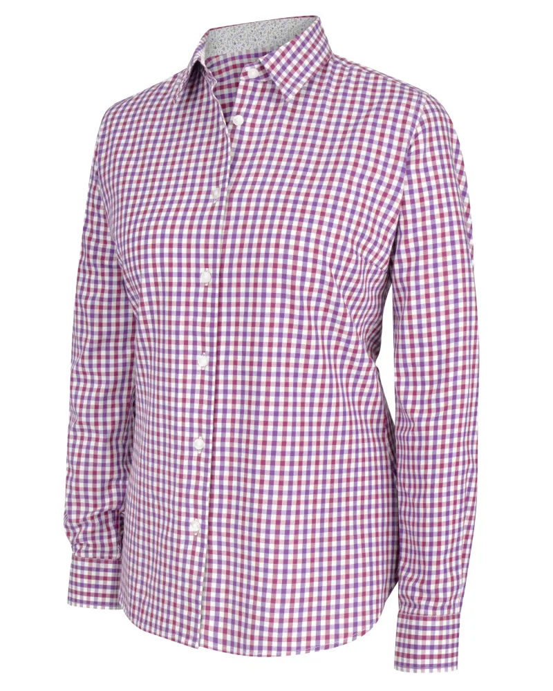 Hoggs Of Fife Becky II Cotton Shirt - Violet/Cerise