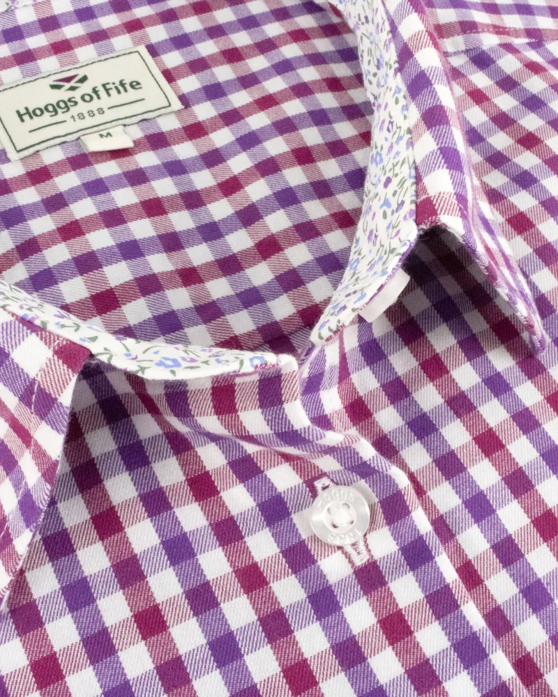 Hoggs Of Fife Becky II Cotton Shirt - Violet/Cerise-3