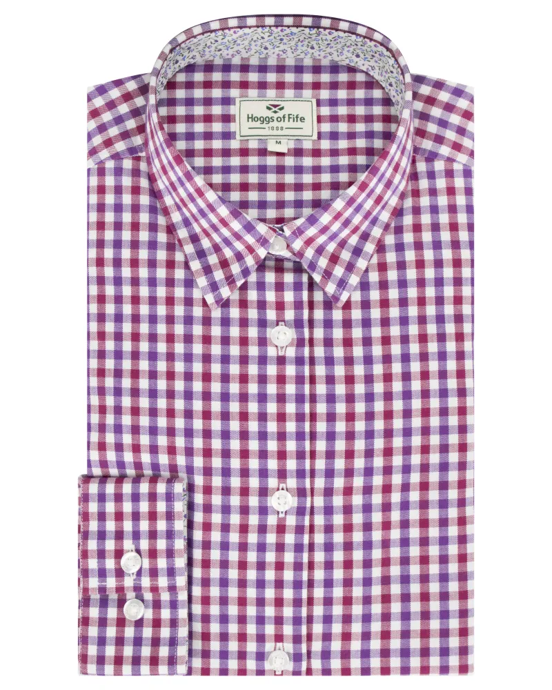 Hoggs Of Fife Becky II Cotton Shirt - Violet/Cerise-2