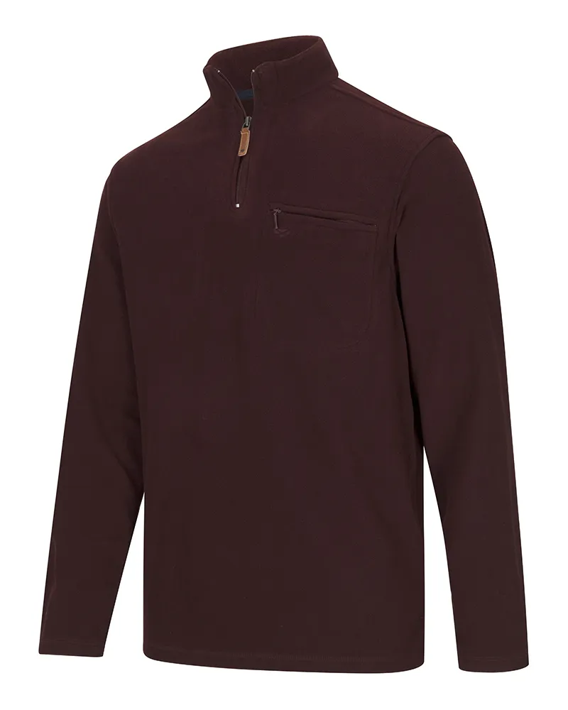 Hoggs Of Fife Islander 1/4 Zip Micro-Fleece Shirt - Burgundy