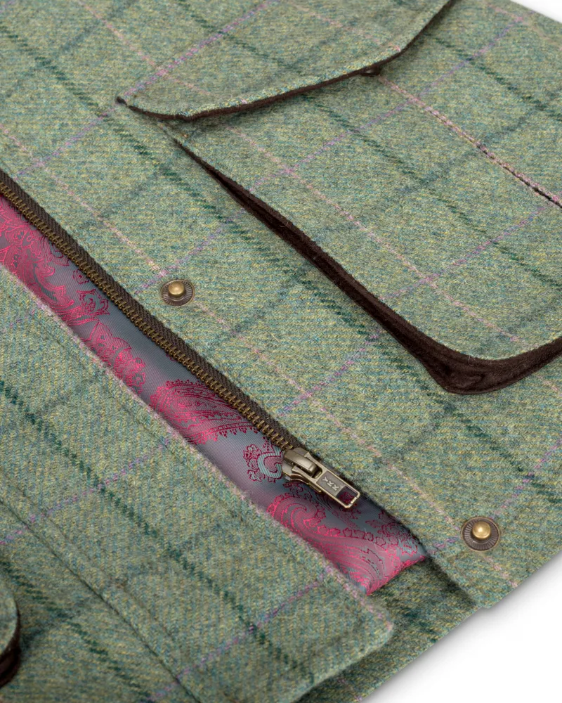 Hoggs Of Fife Roslin Ladies Tech Tweed Field Coat - Spring Bracken-2