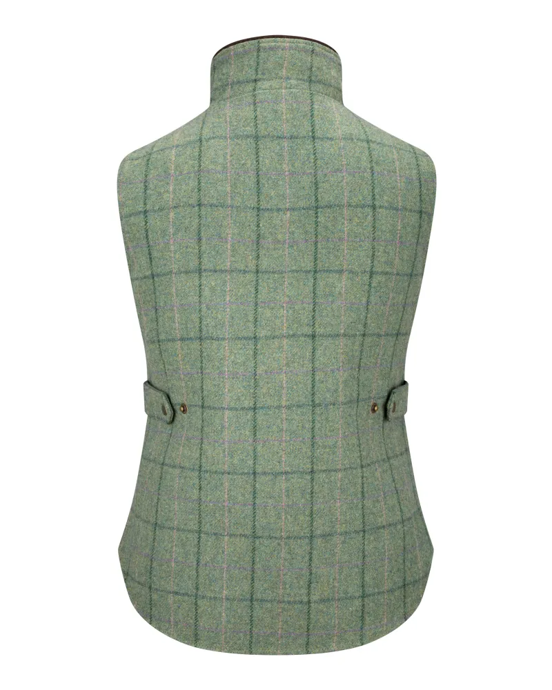 Hoggs Of Fife Roslin Ladies Tech Tweed Waistcoat - Spring Bracken-1