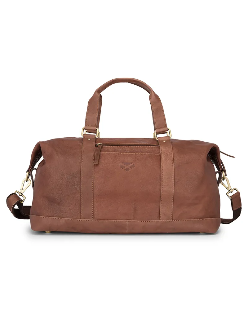 Hoggs Of Fife Monarch Leather Carryon Holdall - Hazelnut-1
