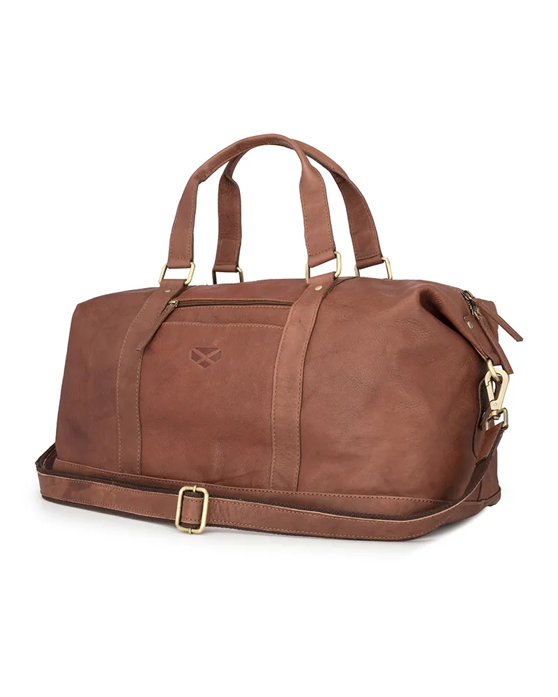 Hoggs Of Fife Monarch Leather Carryon Holdall - Hazelnut