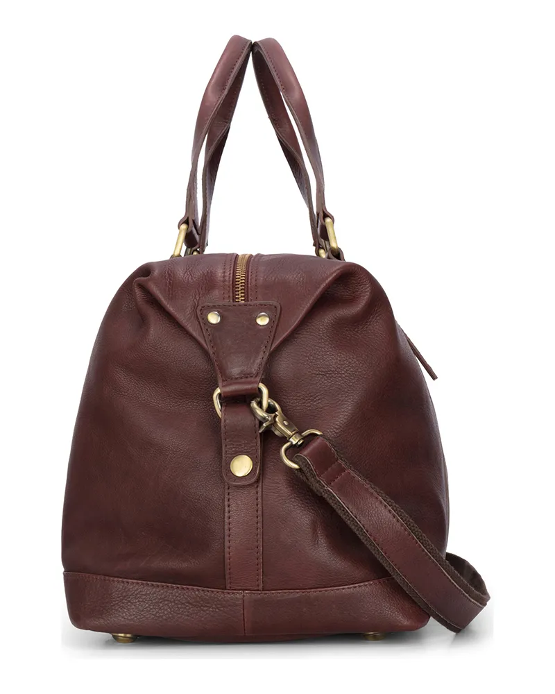 Hoggs Of Fife Monarch Leather Carryon Holdall - Conker-1