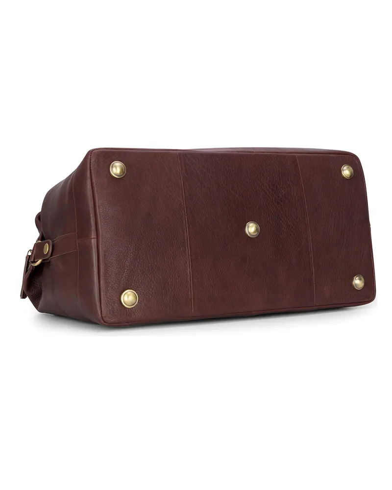 Hoggs Of Fife Monarch Leather Carryon Holdall - Conker-4
