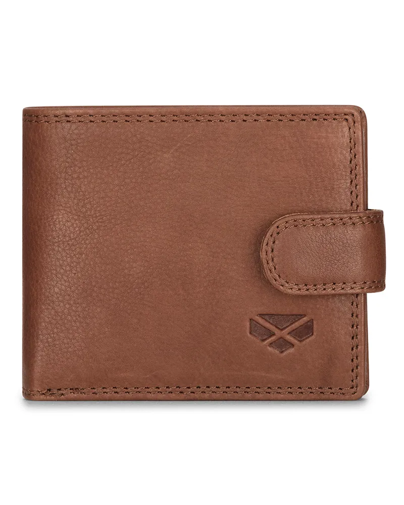 Hoggs Of Fife Monarch Leather Coin Wallet With Tab - Hazelnut