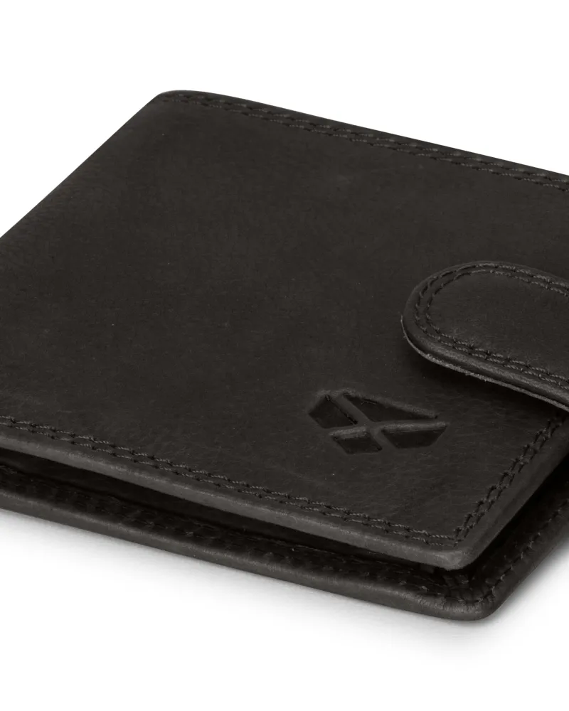 Hoggs Of Fife Monarch Leather Coin Wallet With Tab - Black