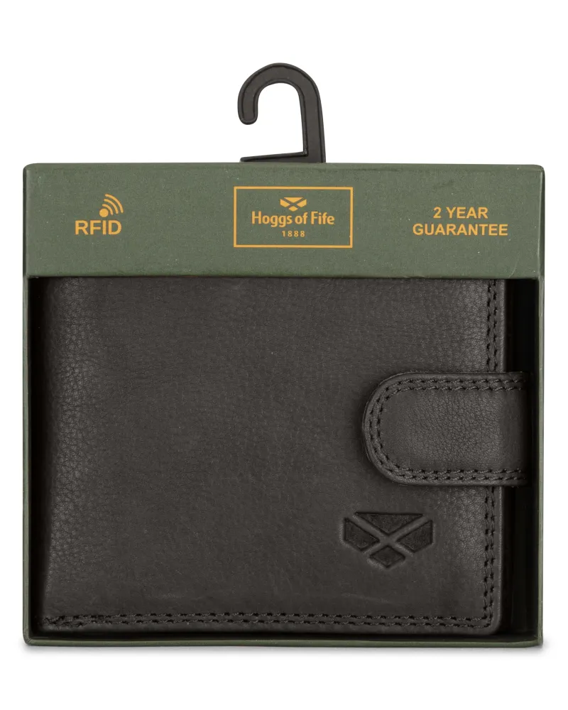 Hoggs Of Fife Monarch Leather Coin Wallet With Tab - Black-1