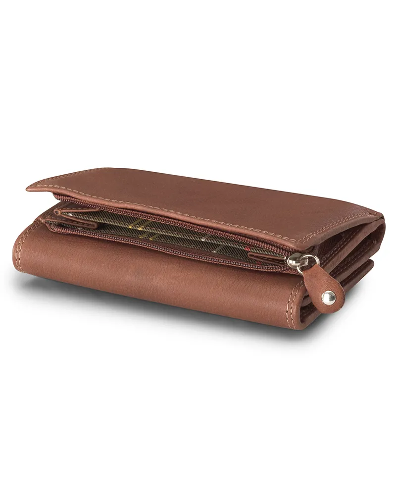 Hoggs Of Fife Monarch Leather Bi Fold Purse - Hazelnut-1