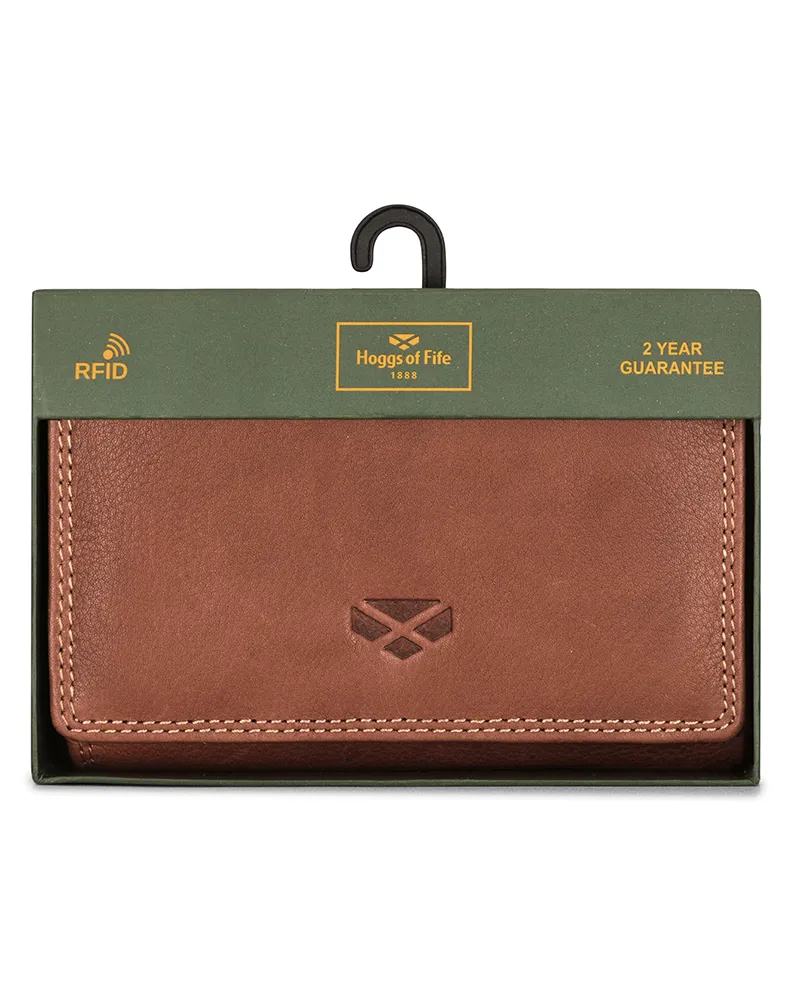 Hoggs Of Fife Monarch Leather Bi Fold Purse - Hazelnut-2