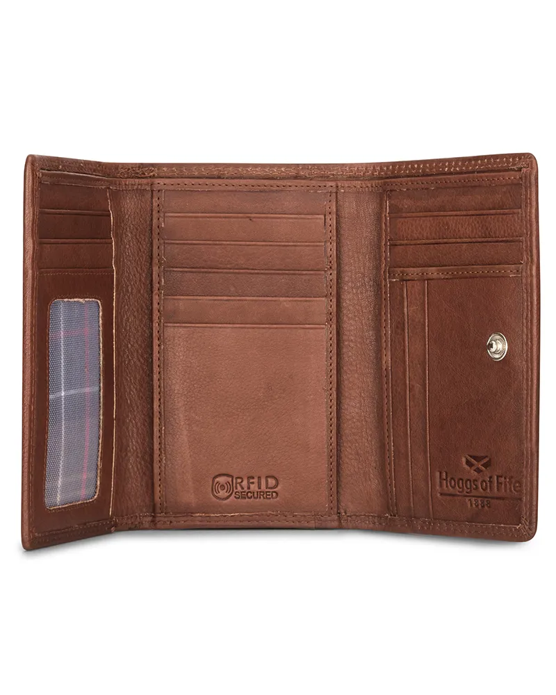 Hoggs Of Fife Monarch Leather Bi Fold Purse - Hazelnut-3