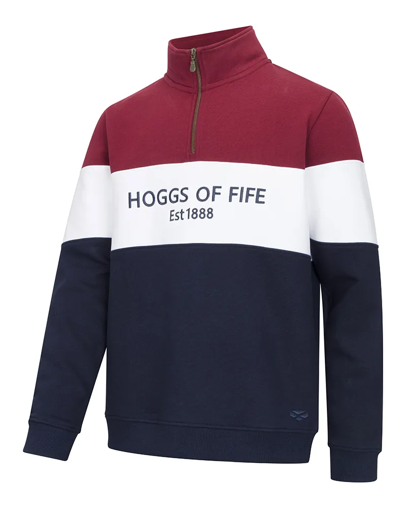 Hoggs Of Fife Dumfries 1888 Gents 1/4 Zip Sweatshirt - Burgundy