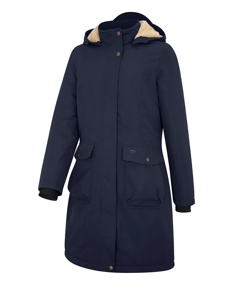 Hoggs Of Fife Walker Ladies Long Coat - Ink Navy