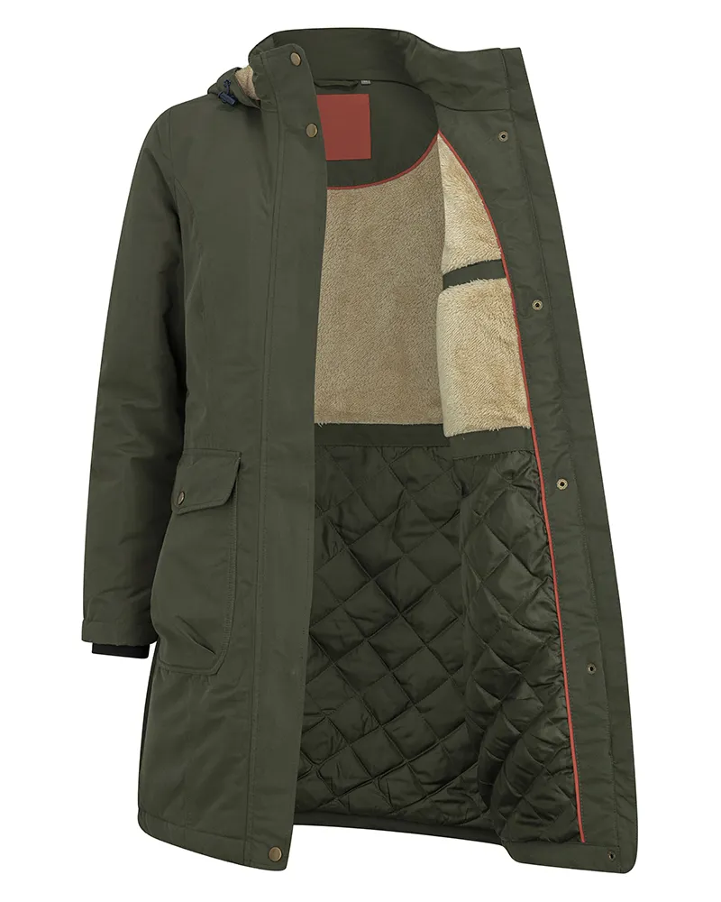 Hoggs Of Fife Walker Ladies Long Coat - Fern Green-1