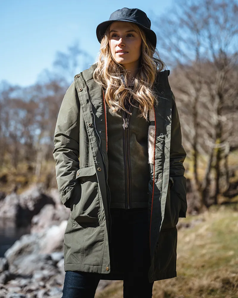 Hoggs Of Fife Walker Ladies Long Coat - Fern Green-4