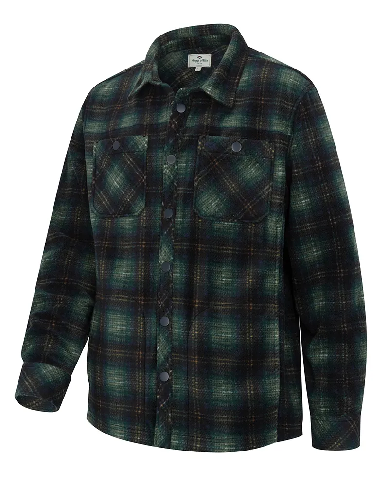 Hoggs Of Fife Broxburn Fleece Shacket - Navy/Green/Gold