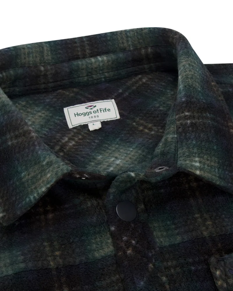 Hoggs Of Fife Broxburn Fleece Shacket - Navy/Green/Gold-3