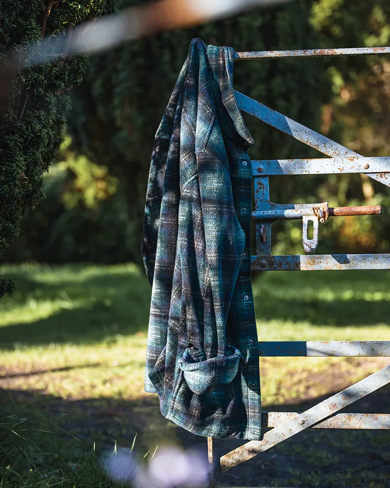 Hoggs Of Fife Broxburn Fleece Shacket - Navy/Green/Gold-5