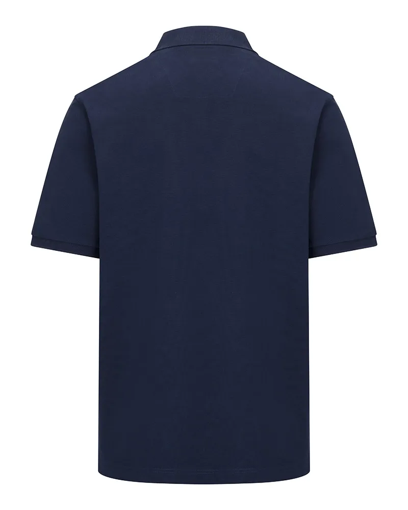 Hoggs Stewart Block Pique Polo Shirt - Navy-2