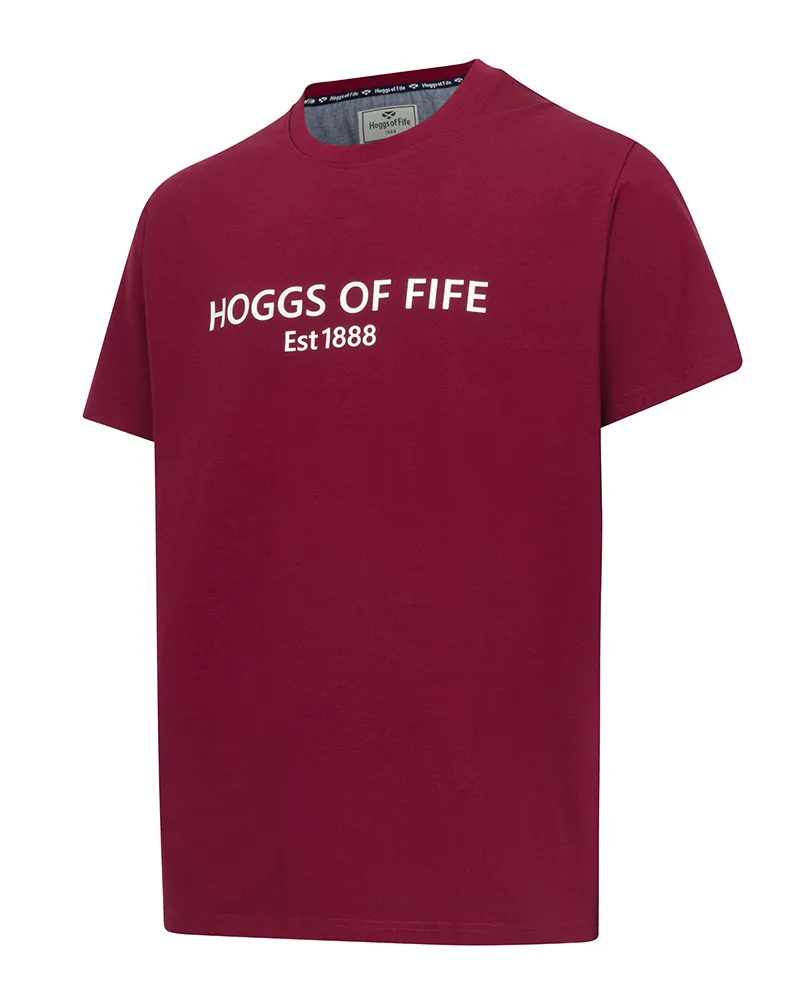 Hoggs Of Fife Canonbie Printed T-Shirt - Burgundy