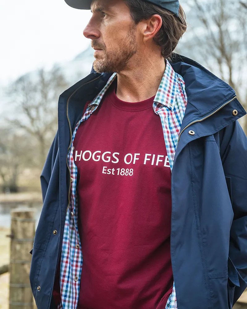 Hoggs Of Fife Canonbie Printed T-Shirt - Burgundy-1