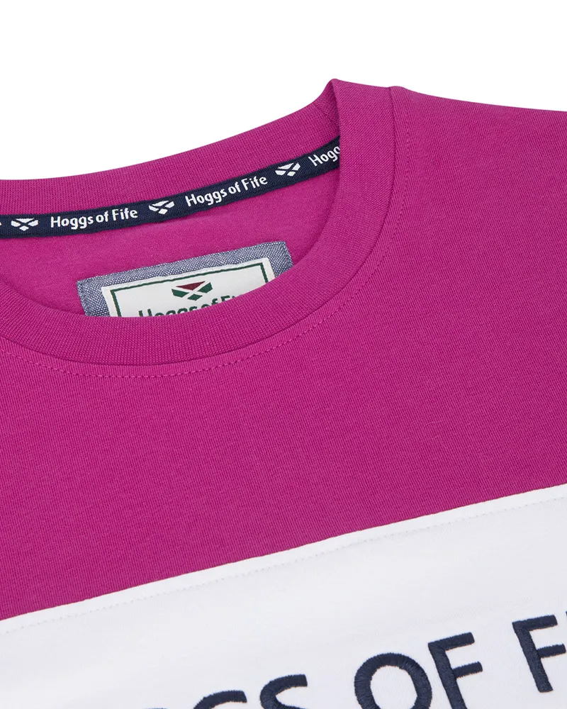 Hoggs Of Fife Darcie Colour Block T-Shirt - Berry/White/Navy-3