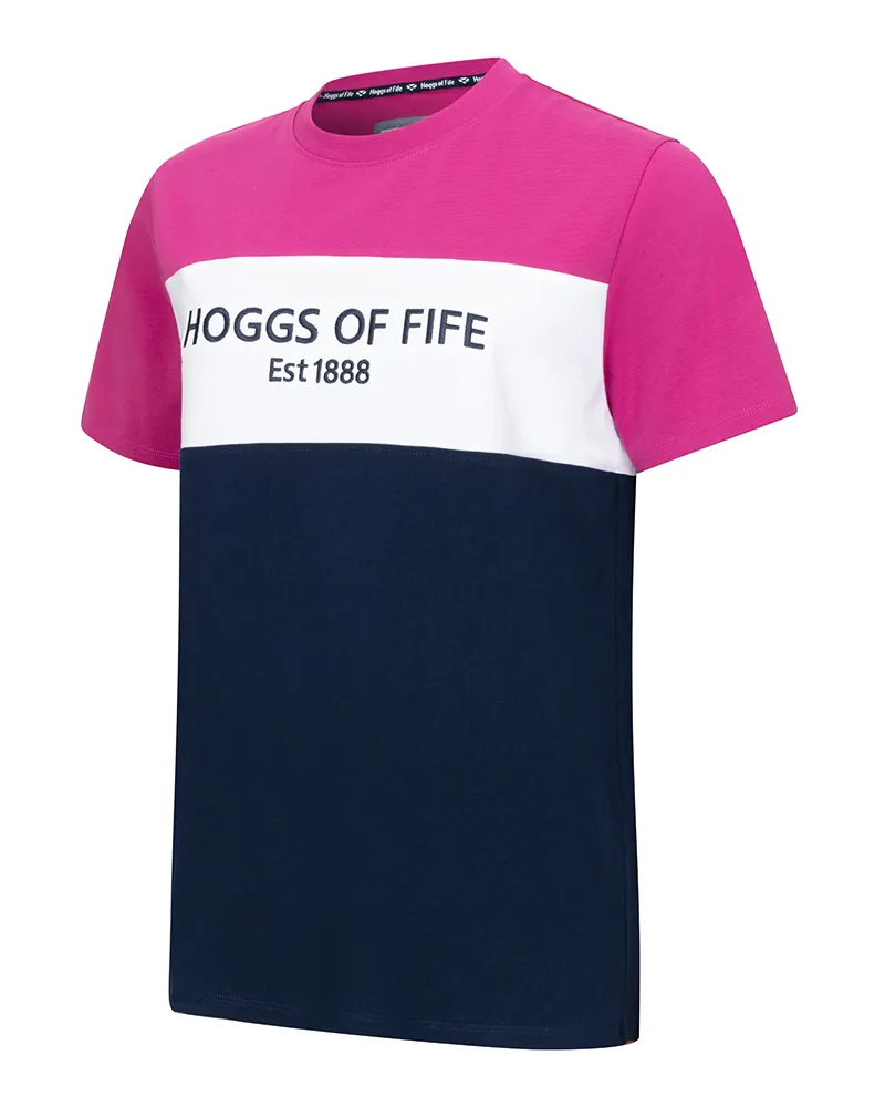 Hoggs Of Fife Darcie Colour Block T-Shirt - Berry/White/Navy