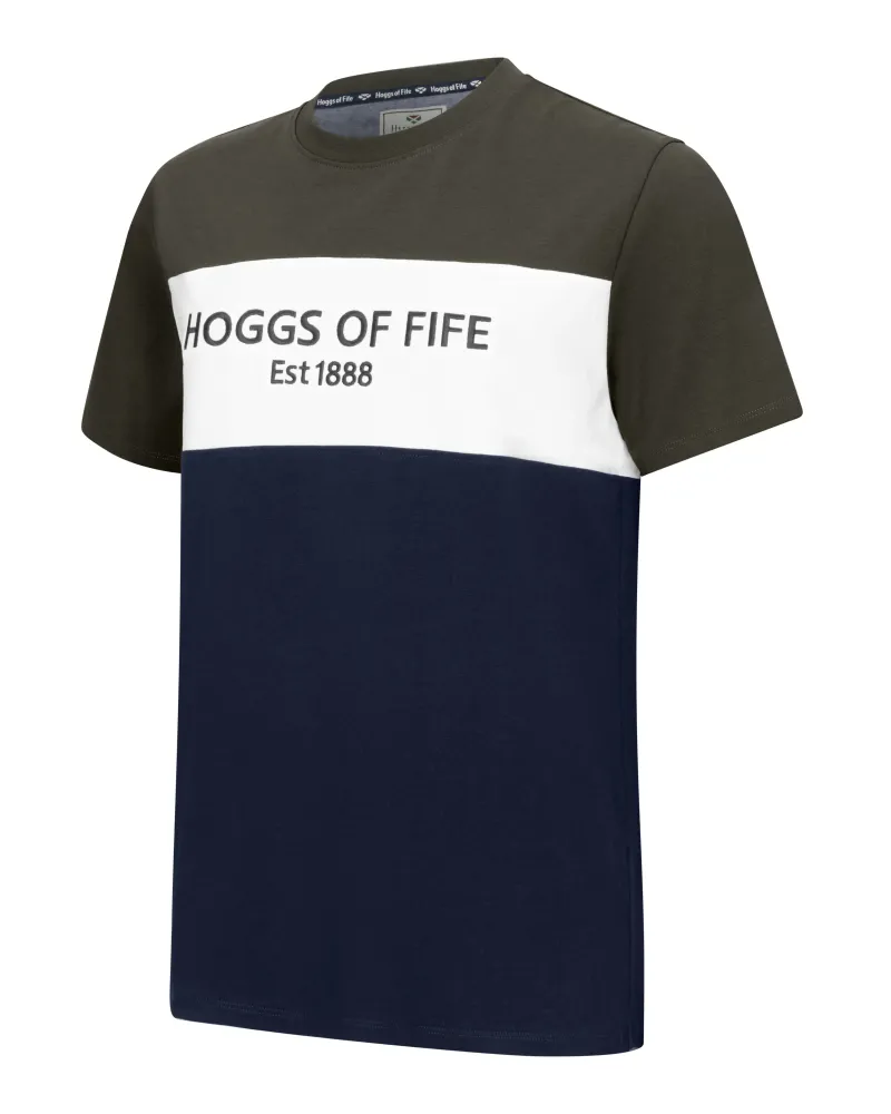 Hoggs Of Fife Dalbeattie Colour Block T-Shirt - Forest/White/Navy