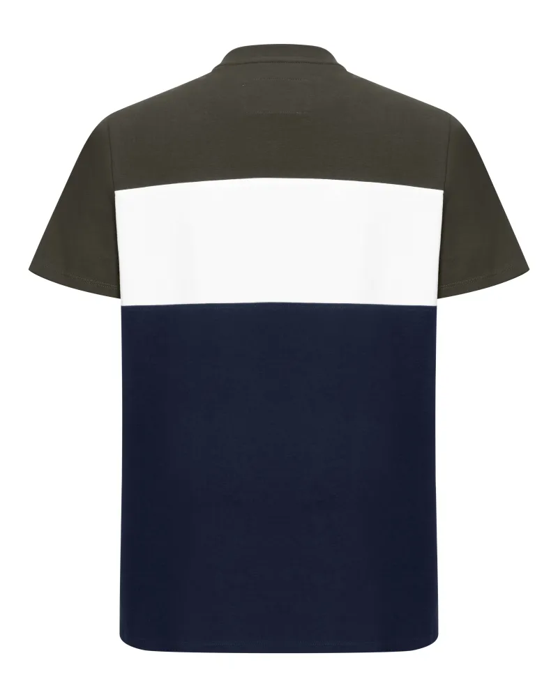 Hoggs Of Fife Dalbeattie Colour Block T-Shirt - Forest/White/Navy-1