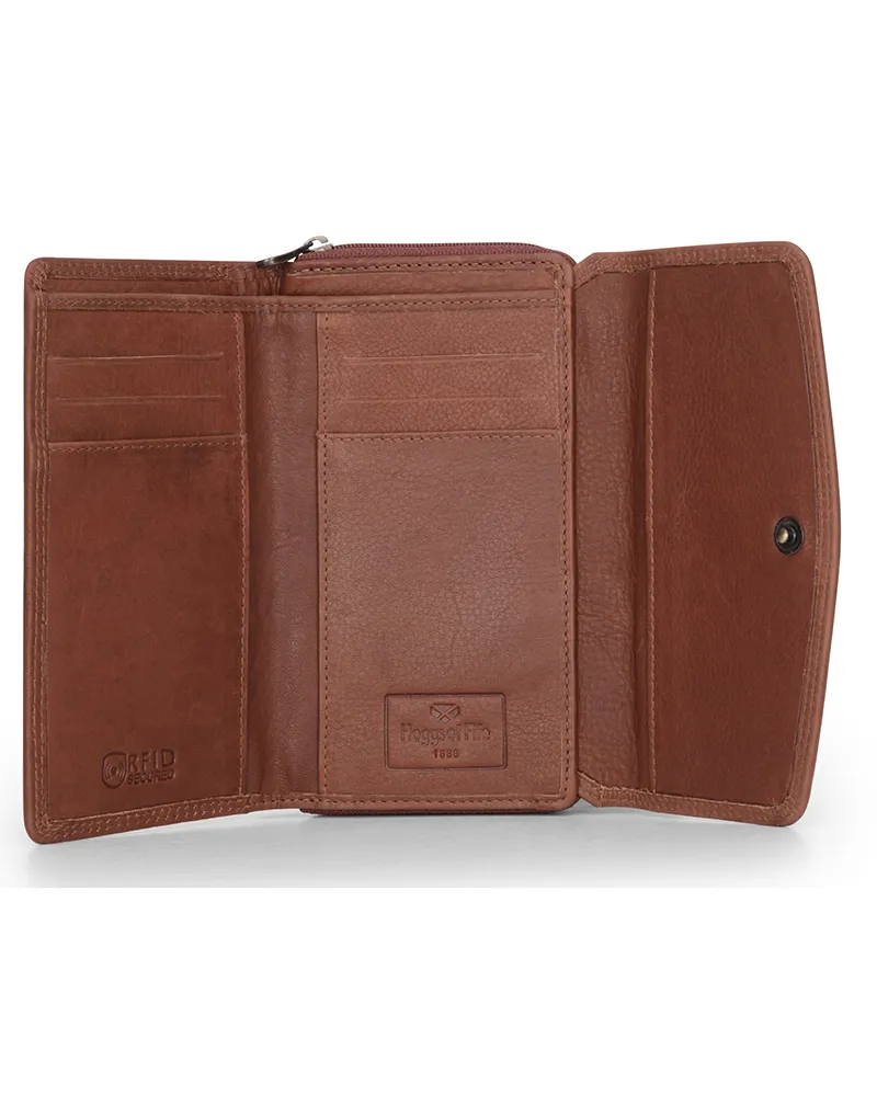 Hoggs Of Fife Monarch Leather Bi Fold Purse - Whisky-2