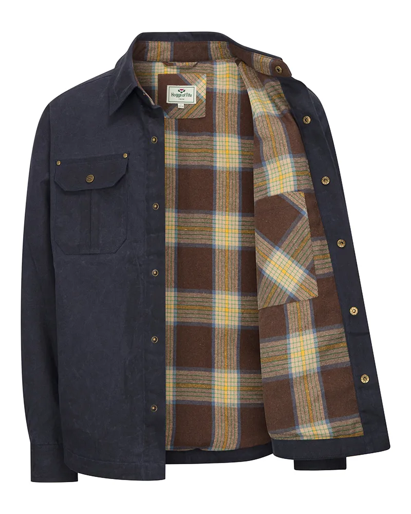 Hoggs Huntly Waxed Canvas Utility Overshirt - Midnight Navy-3