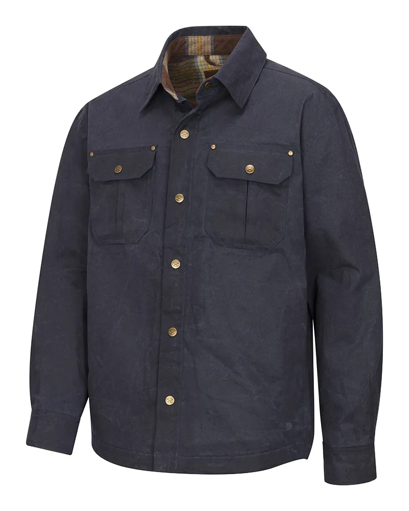 Hoggs Huntly Waxed Canvas Utility Overshirt - Midnight Navy