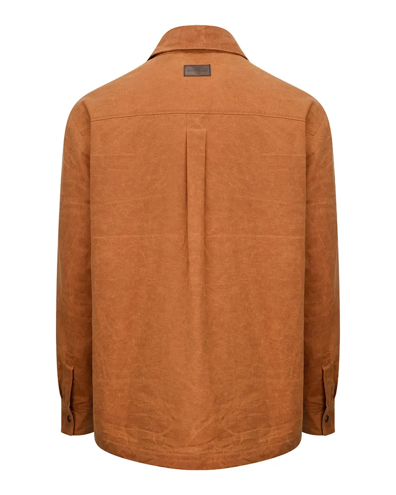 Hoggs Huntly Waxed Canvas Utility Overshirt - Caramel-2
