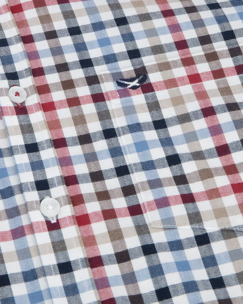 Hoggs Of Fife Douglas Twill Shirt - Navy/Red/Olive-2