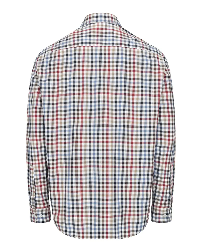 Hoggs Of Fife Douglas Twill Shirt - Navy/Red/Olive-1