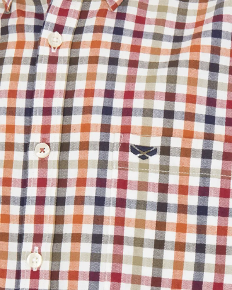 Hoggs Of Fife Douglas Twill Shirt Rust/ Olive-1