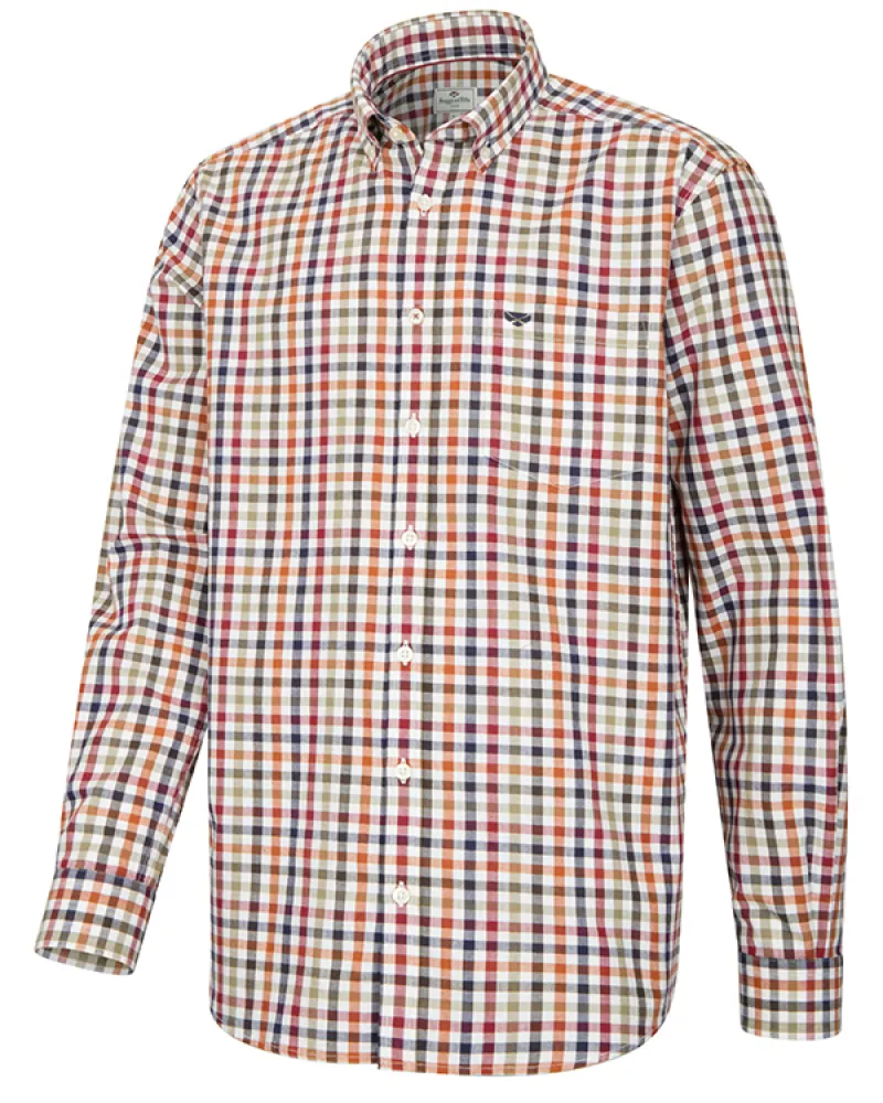Hoggs Of Fife Douglas Twill Shirt Rust/ Olive