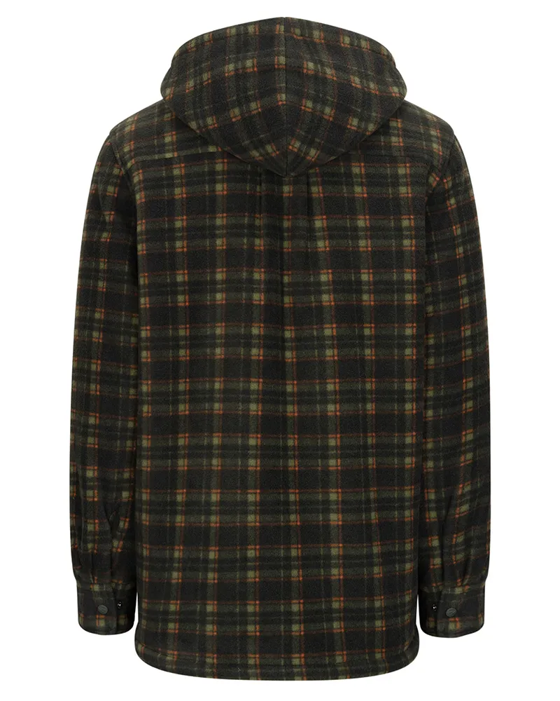 Hoggs Of Fife Caithness Hooded Fleece Shacket - Green-1