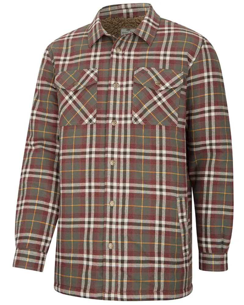 Hoggs Of Fife Brunton Fleece Shacket - Rust Check