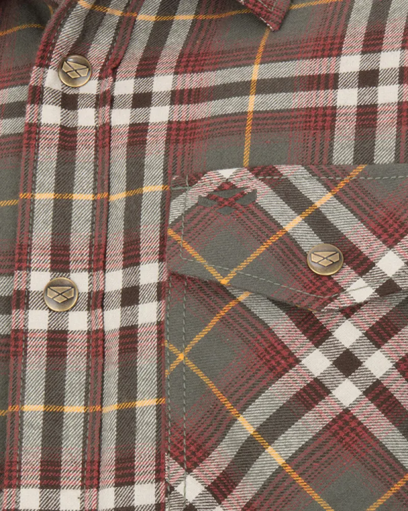 Hoggs Of Fife Brunton Fleece Shacket - Rust Check-1