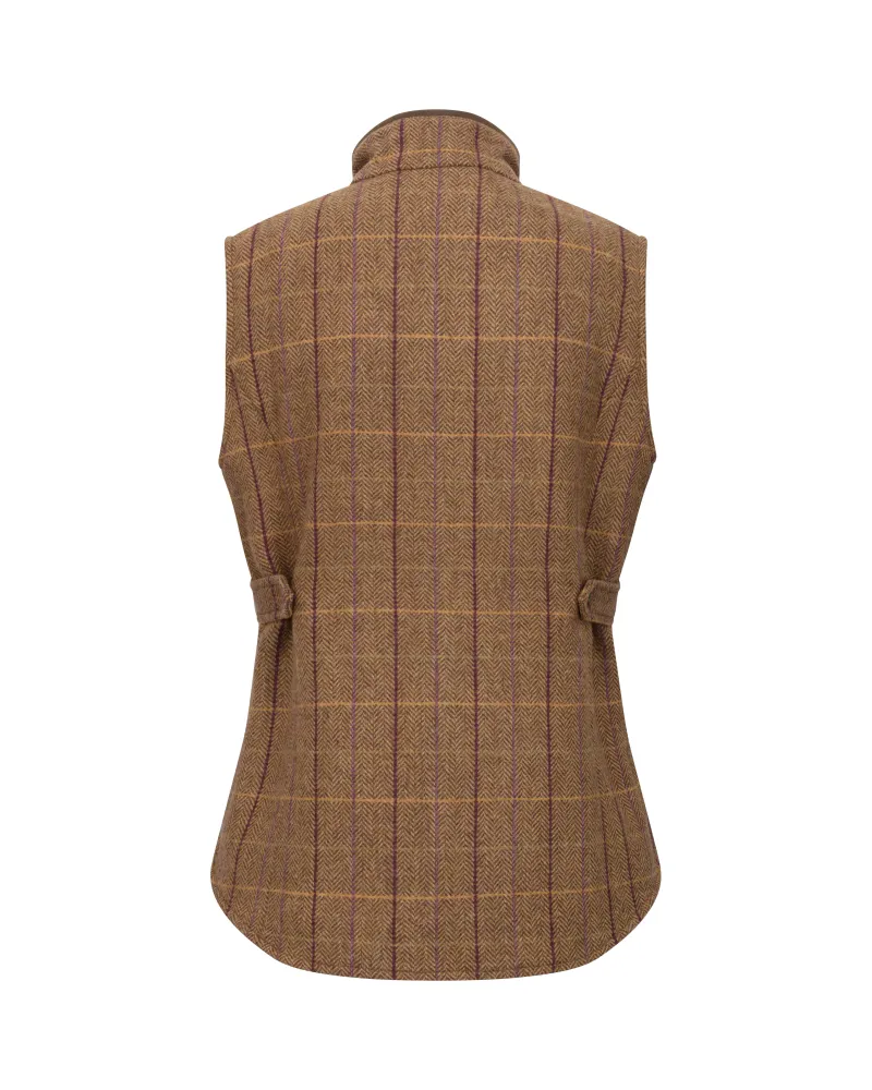 Hoggs Of Fife Eden Technical Tweed Gilet - Bracken/ Blackberry-1
