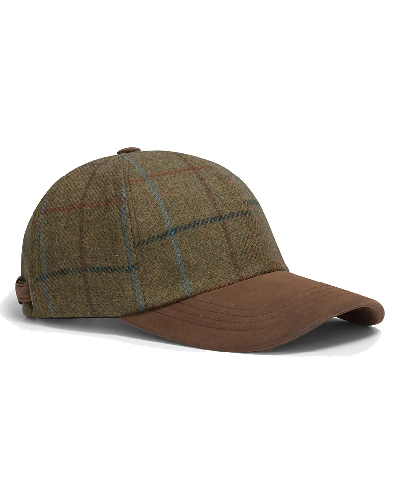Hoggs Of Fife Kingussie Tweed Baseball Cap Green/ Blue