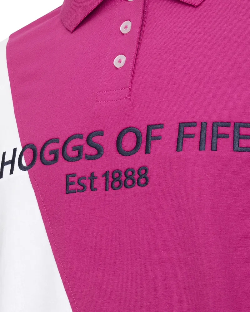 Hoggs Of Fife Abbey Ladies Sash Jersey Polo Berry/ Navy-1