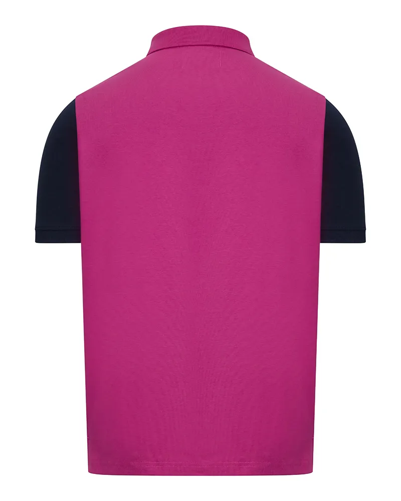 Hoggs Of Fife Abbey Ladies Sash Jersey Polo Berry/ Navy-2