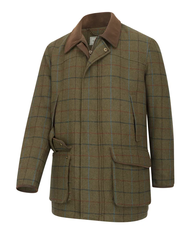 Hoggs Of Fife Kingussie Technical Tweed Field Coat Green/ Blue