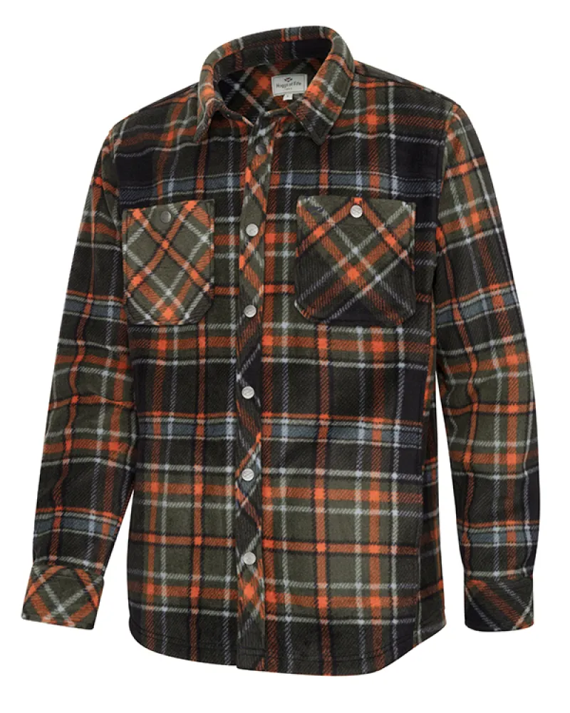 Hoggs Of Fife Balbeggie Fleece Shacket Green/ Rust