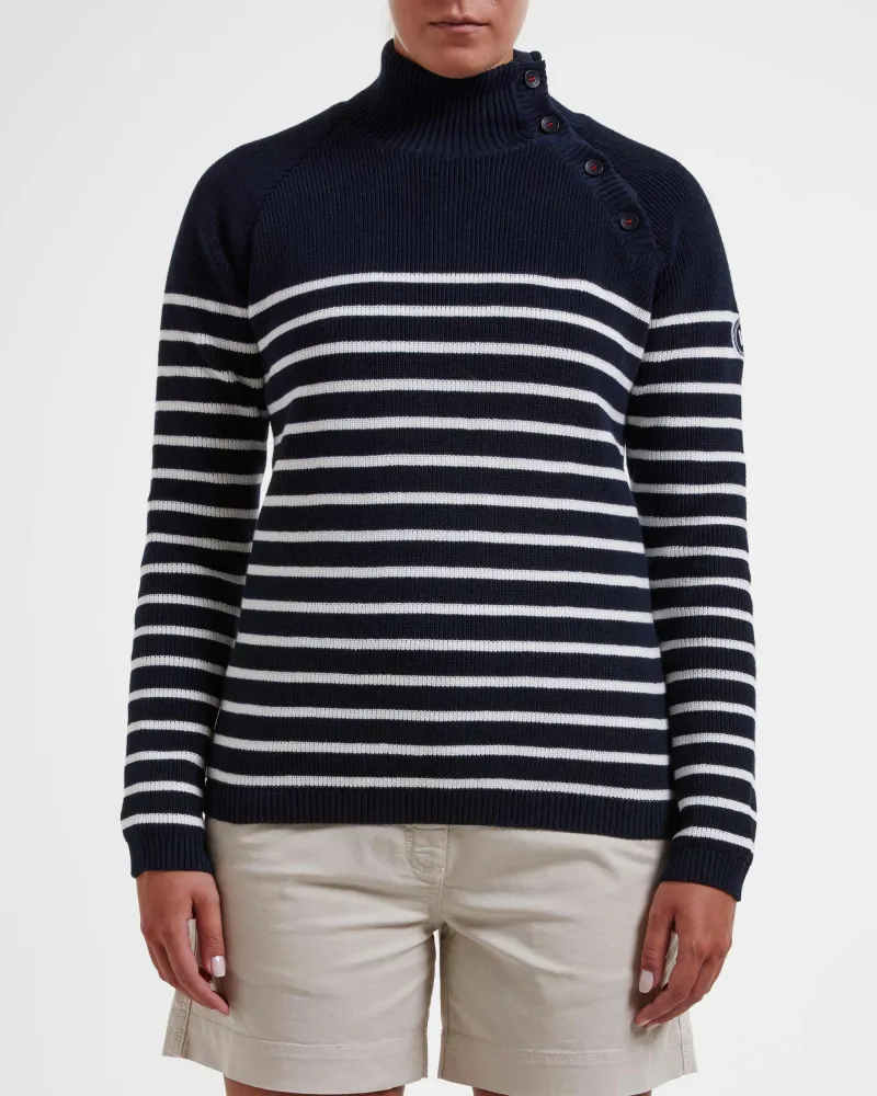 Holebrook Charlotte Windproof Jumper - Navy/Off White