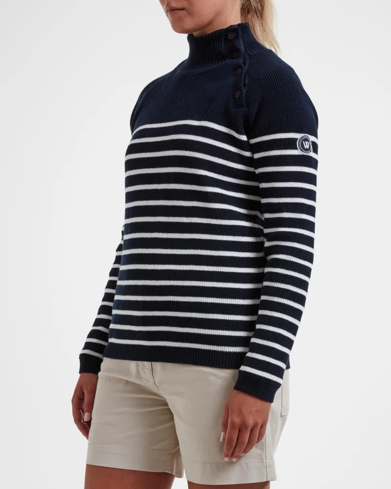 Holebrook Charlotte Windproof Jumper - Navy/Off White-3